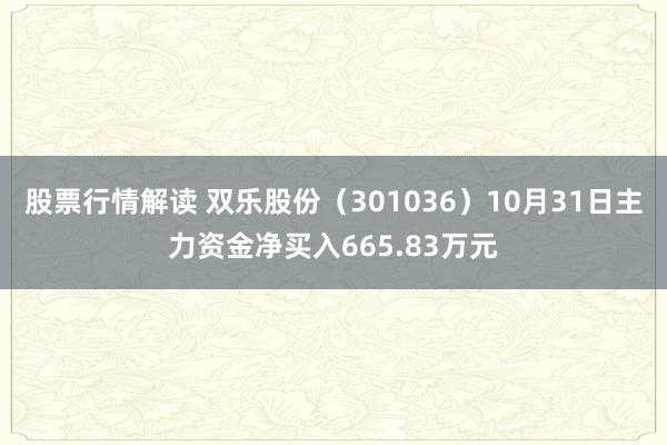 股票行情解读 双乐股份（301036）10月31日主力资金净买入665.83万元