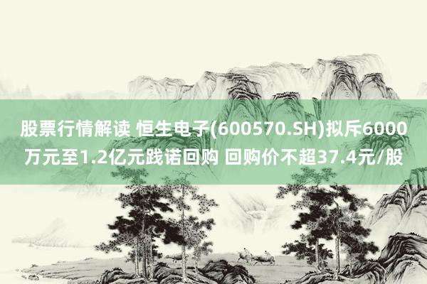 股票行情解读 恒生电子(600570.SH)拟斥6000万元