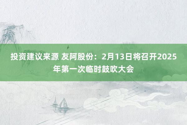 投资建议来源 友阿股份：2月13日将召开2025年第一次临时鼓吹大会