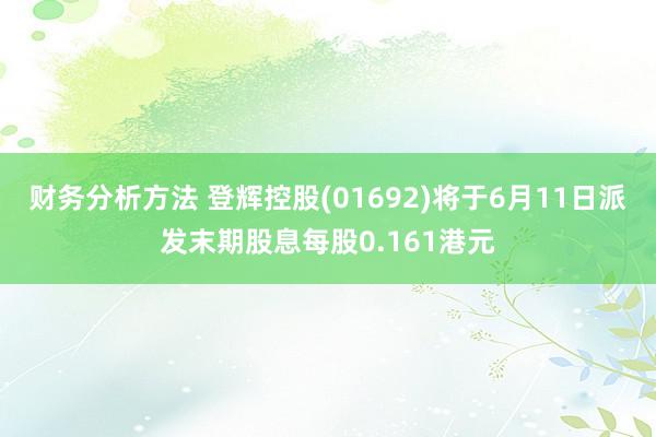 财务分析方法 登辉控股(01692)将于6月11日派发末期股息每股0.161港元