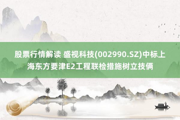 股票行情解读 盛视科技(002990.SZ)中标上海东方要津